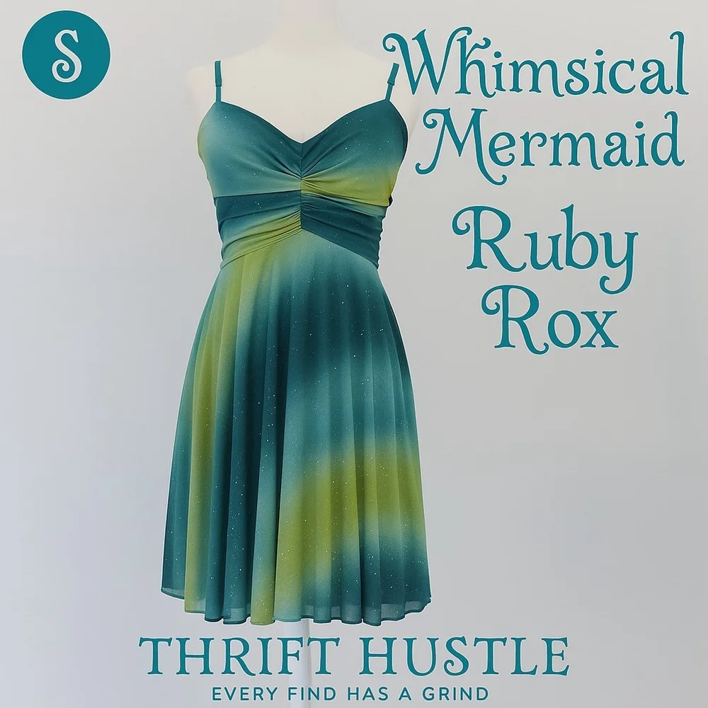 Green Ombre Spaghetti Strap Dress - Picture 2 of 10